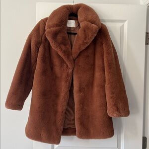 ZARA Faux Fur Brown Coat